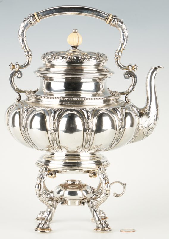 Lot 288: Humbert & Heylandt Silver Kettle on Stand