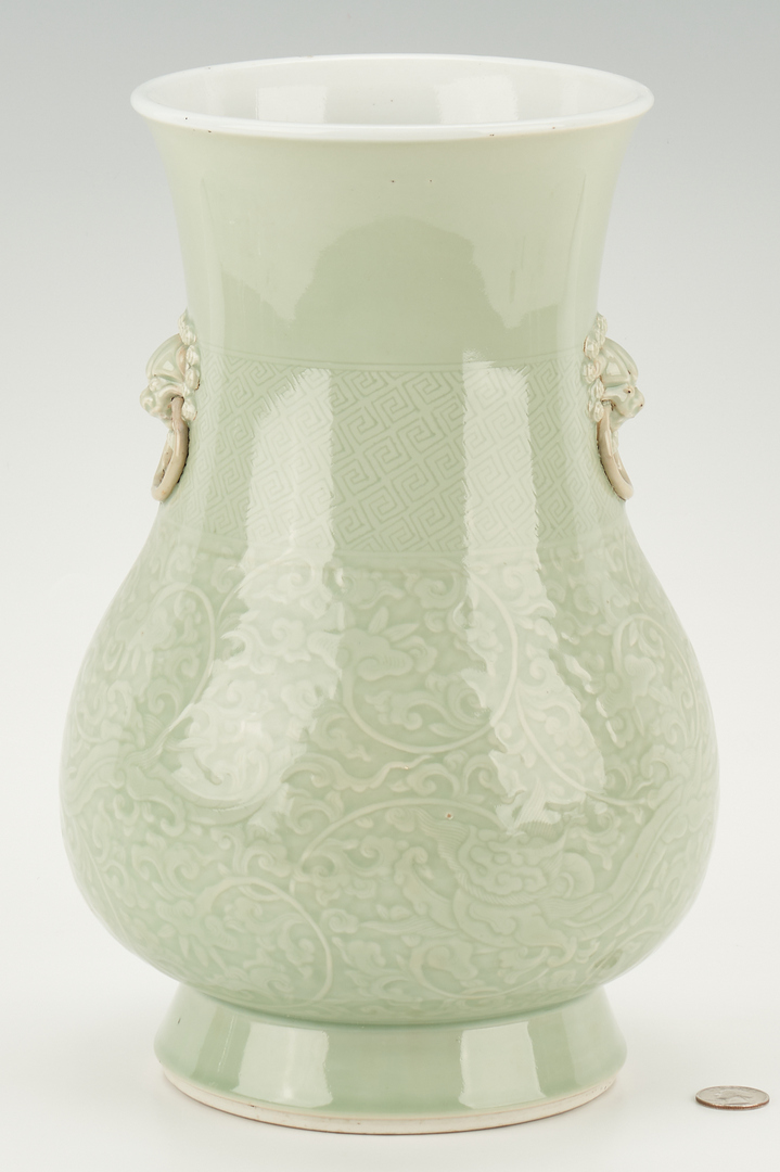 Lot 28: Chinese Celadon Porcelain Glazed Vase