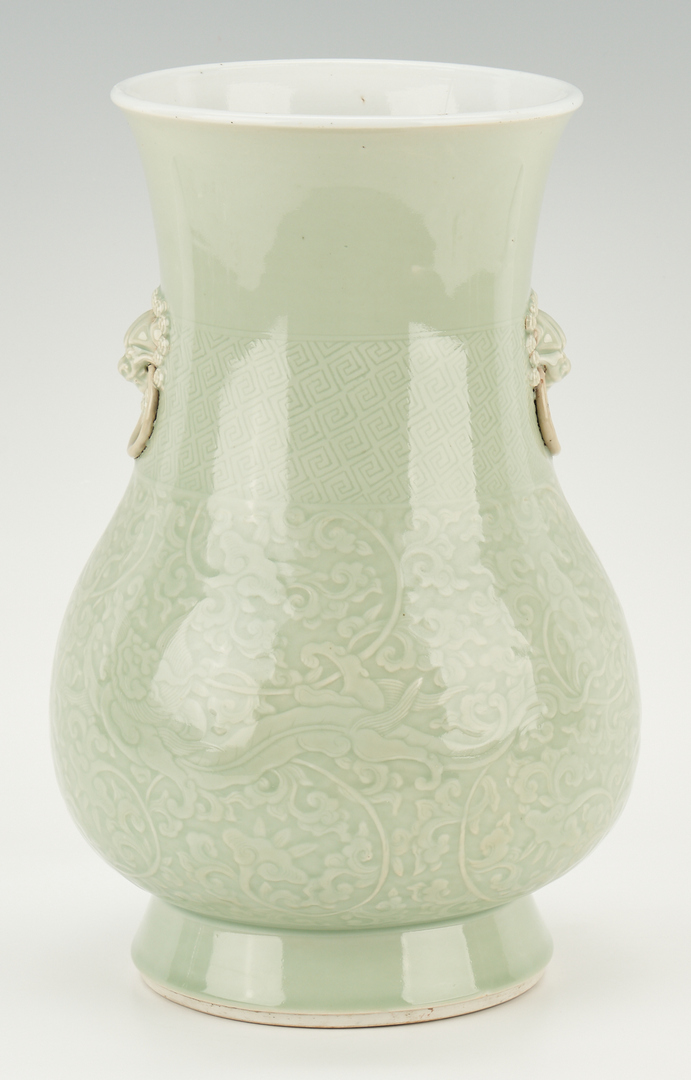 Lot 28: Chinese Celadon Porcelain Glazed Vase