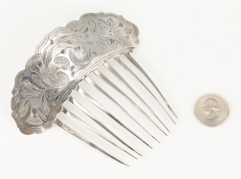 Lot 302: KY Coin Silver Hair Comb, W.C. Smith