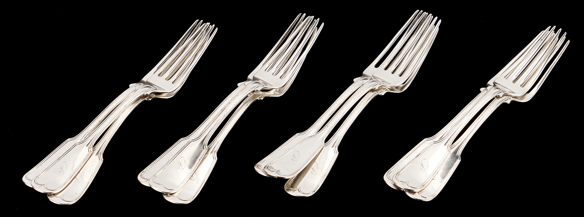 Lot 304: 12 Kentucky Coin Silver Forks, Poindexter