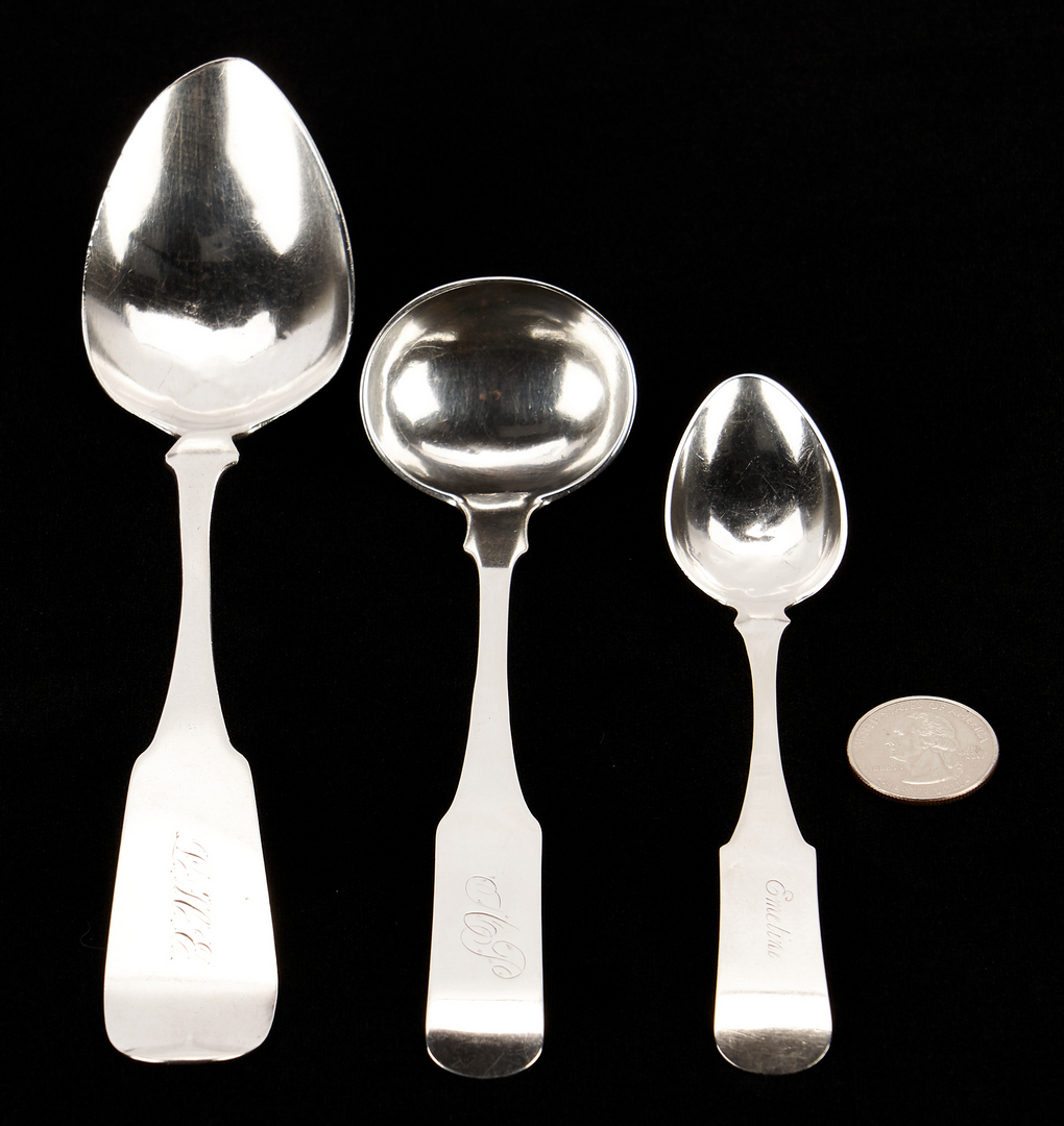 Lot 313: Meek Frankfort KY Coin Silver Ladle & 2 Spoons