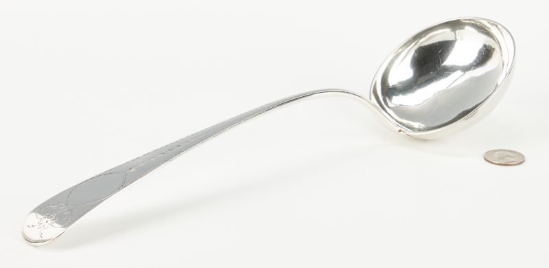 Lot 321: Baltimore coin silver ladle, Stone and Warner, Overstruck