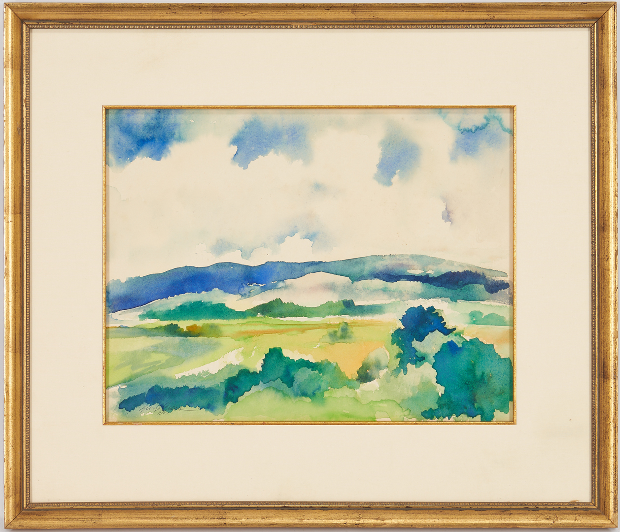 Lot 352: George Cress Watercolor Landscape Painting