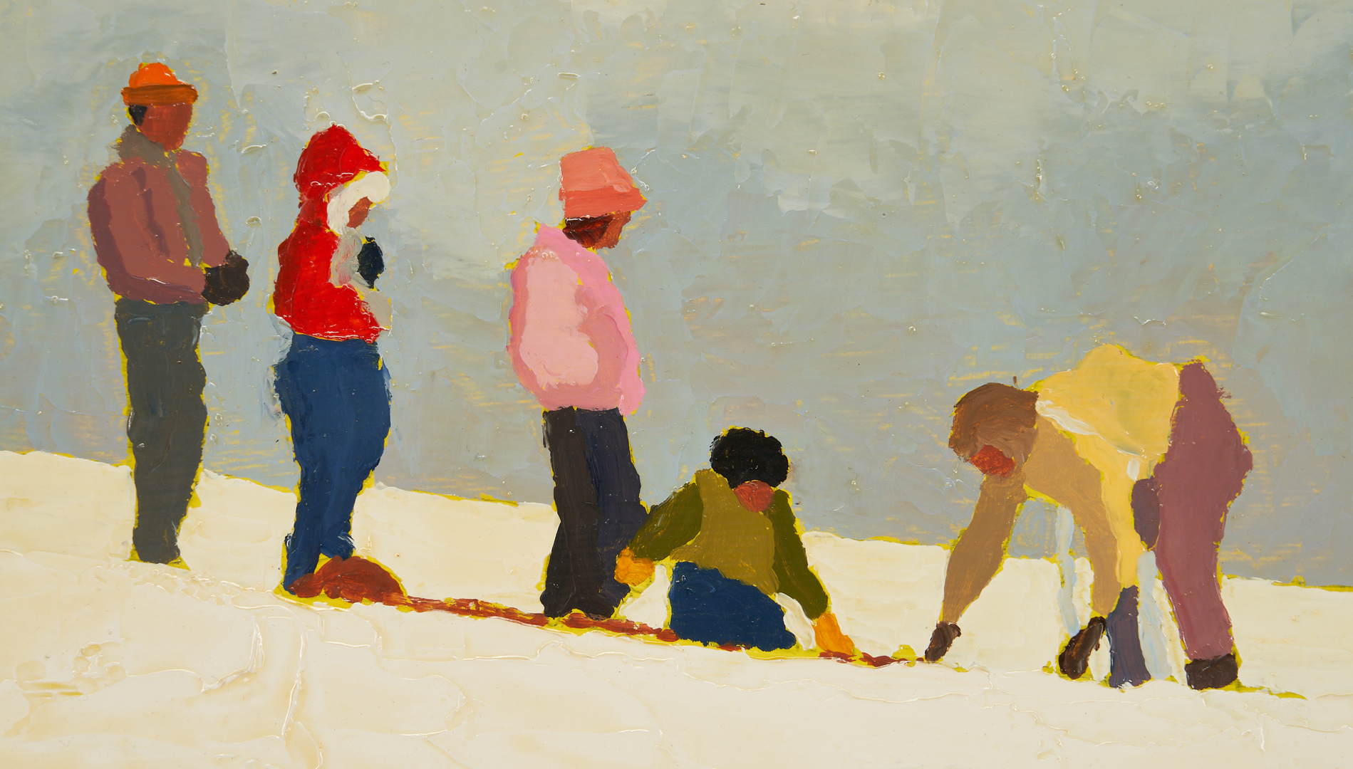 Lot 360: Harold Kraus O/B Painting, Snow Day #3