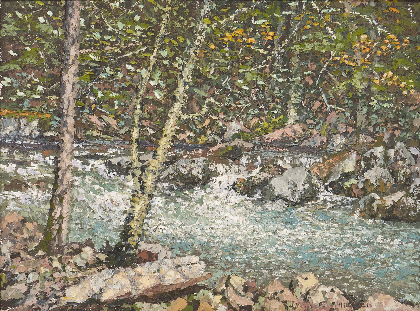 Lot 364: Vance Miller O/B Painting, Mountain Stream