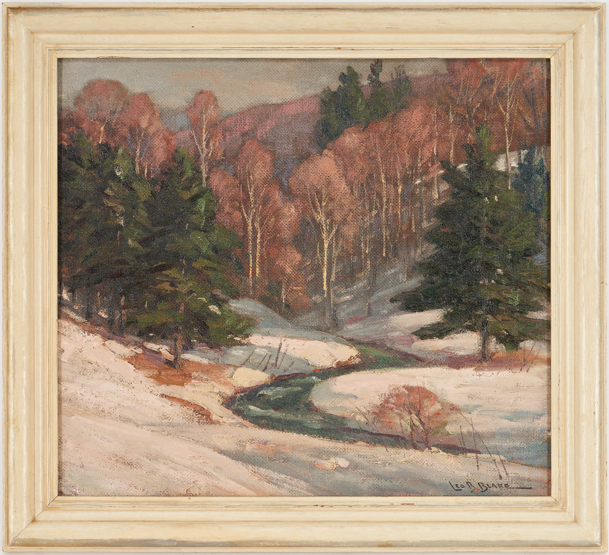 Lot 370: Leo Blake O/B Painting, Winter Landscape