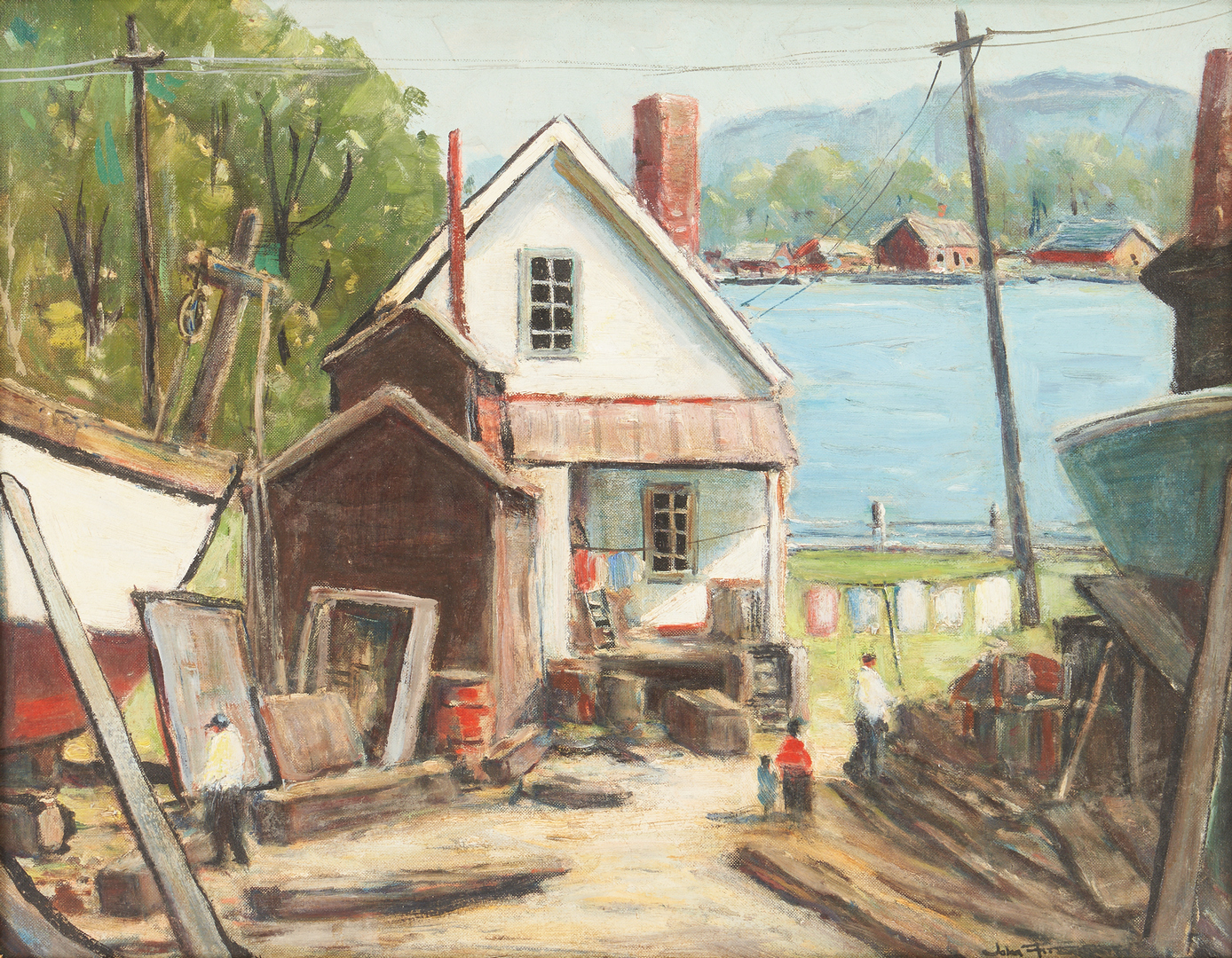 Lot 376: Exhibited John Enser O/B, the Boat Builder's House