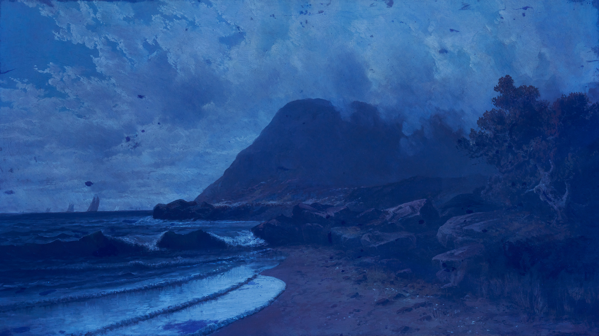 Lot 378: Attr. Alfred Bricher O/C, Coastal Landscape