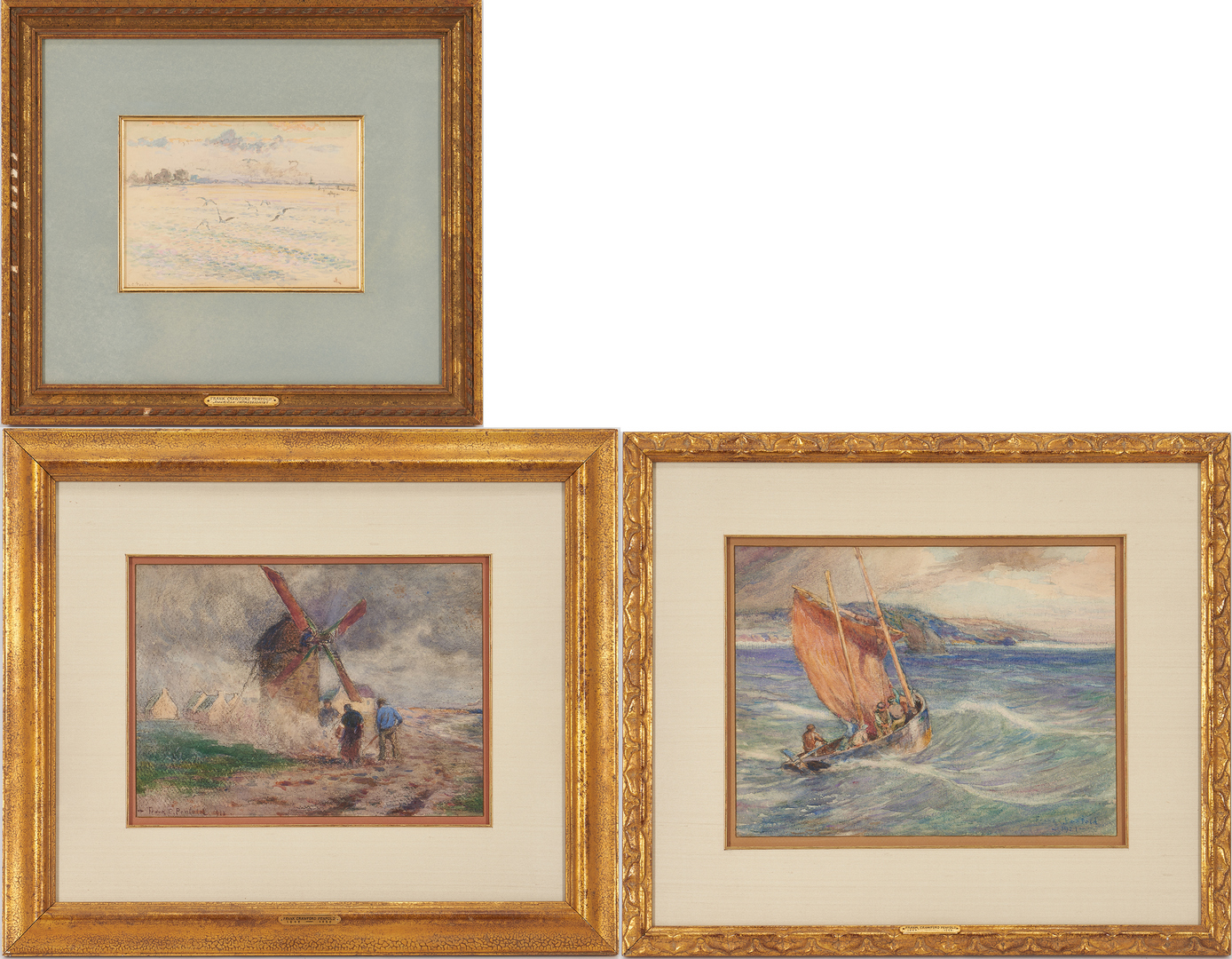 Lot 380: 3 Frank Penfold W/C Paintings, Landscape & Seascapes