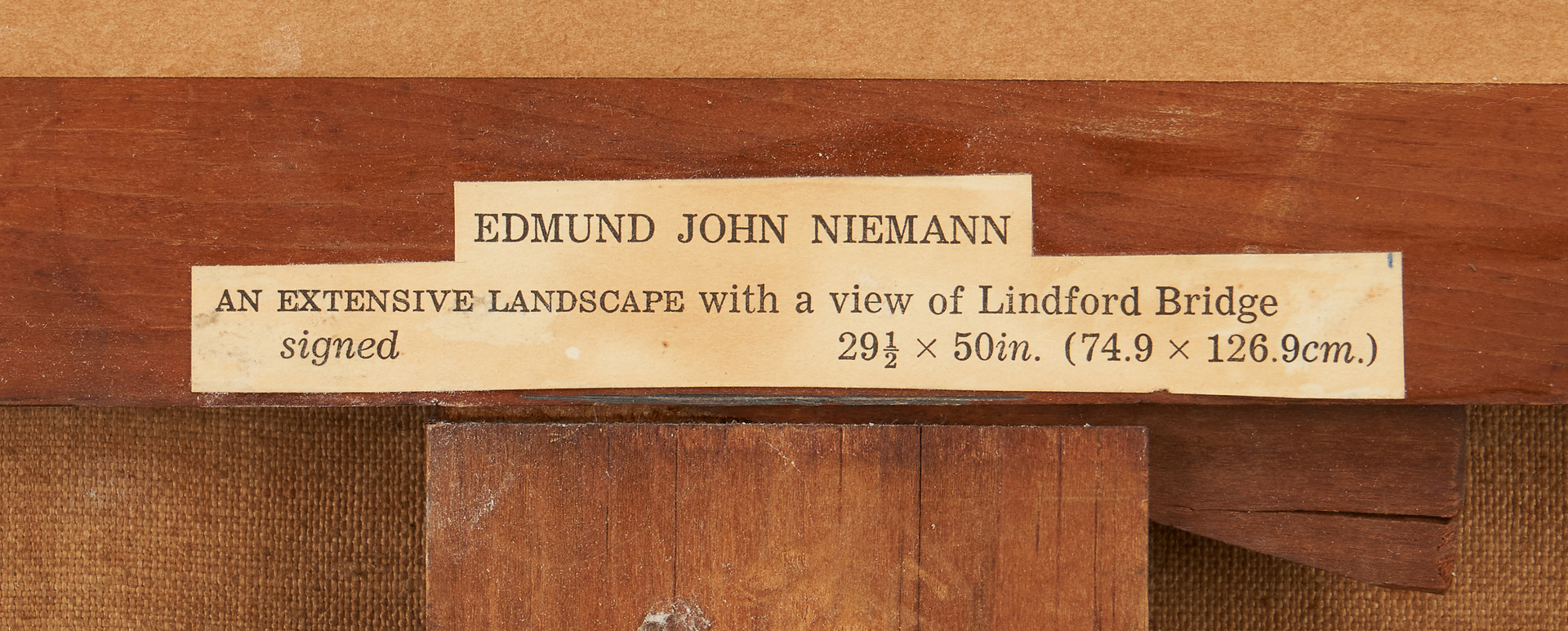 Lot 392: Edmund Johann Niemann O/C, View of Lindford Bridge