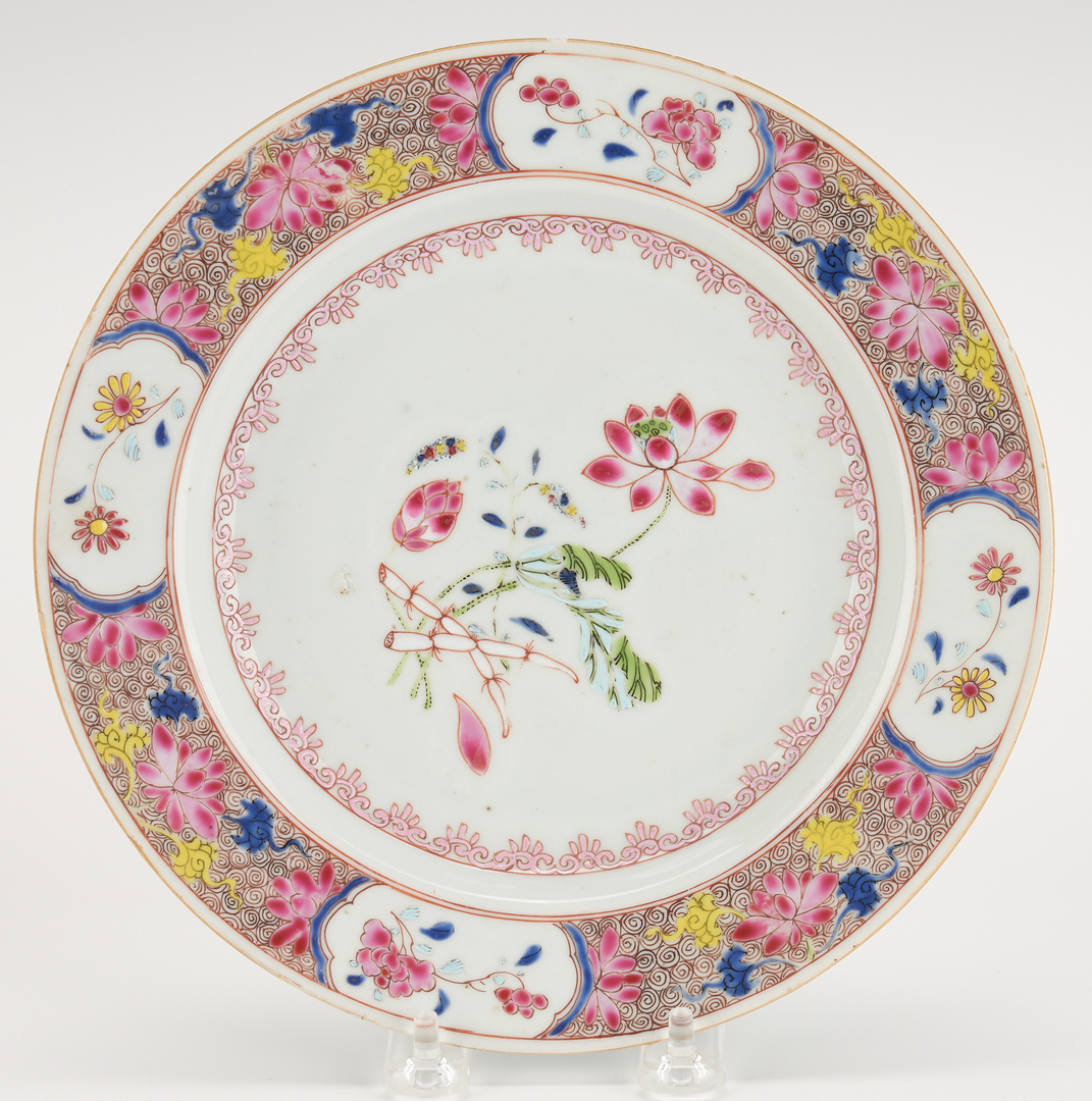 Lot 421: Chinese Export Famille Rose Porcelain Plate and Charger