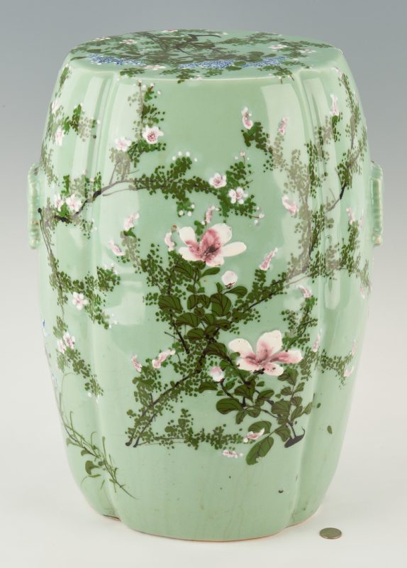 Lot 427: Chinese Celadon Porcelain Garden Stool