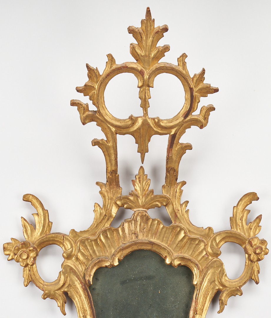Lot 451: 2 Early Continental Giltwood Wall Mirrors, Rococo & Queen Anne