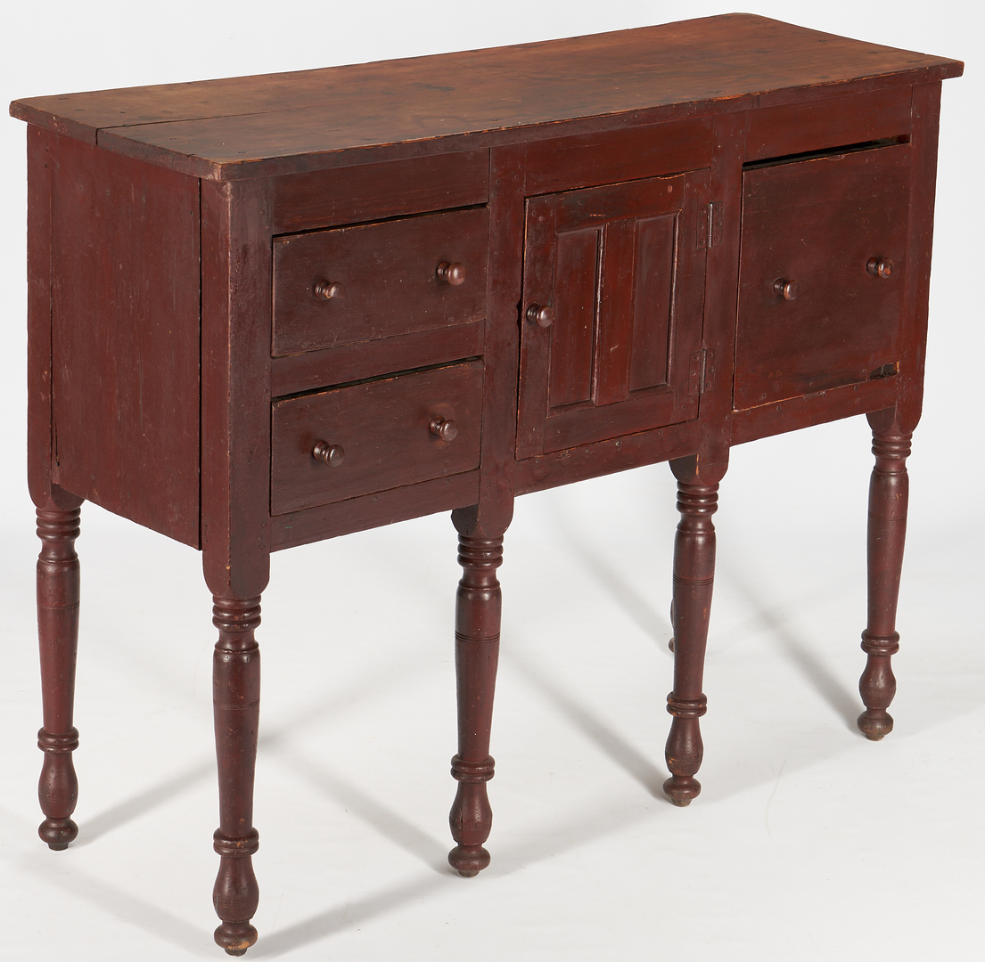 Lot 465: Southern Sheraton Red Painted Sideboard or Huntboard