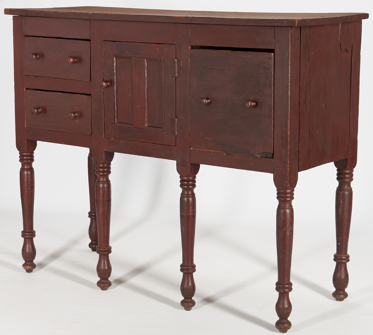 Lot 465: Southern Sheraton Red Painted Sideboard or Huntboard