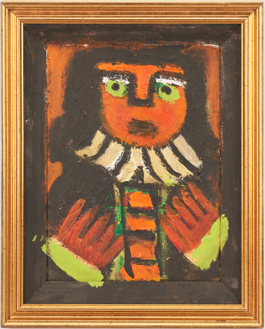 Lot 479: Eddy Mumma Outsider Art Painting of a Woman