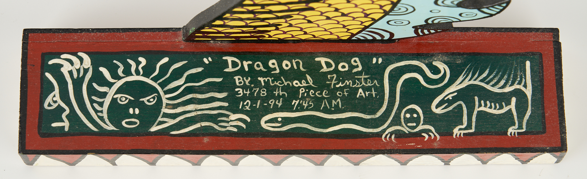 Lot 480: Finster Outsider Art Plaque, Camel and Dragon