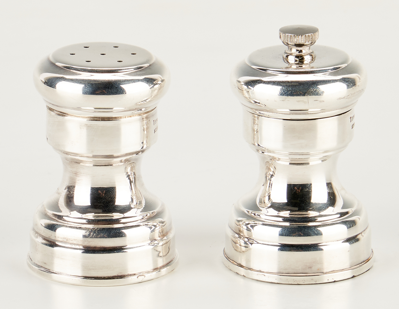 Lot 494: Tiffany & Co. Sterling Silver Salt Shakers & Pepper Grinders, 91 items