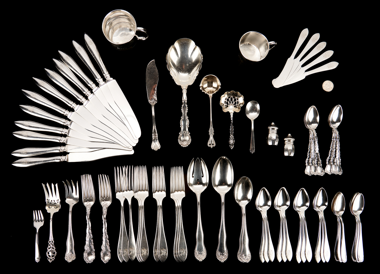 Lot 497: 75 Pcs. Assorted Sterling Silver, incl. Towle, Reed & Barton