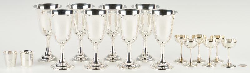 Lot 499: 16 Sterling Goblets and Cups, incl. Lord Saybrook Goblets