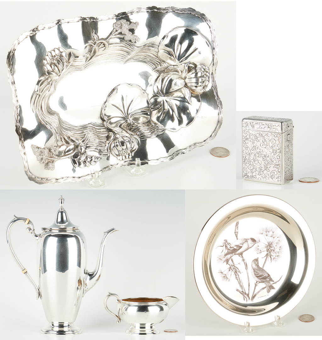 Lot 509: 5 Asst. Sterling Silver Items, incl. Water Lily Tray