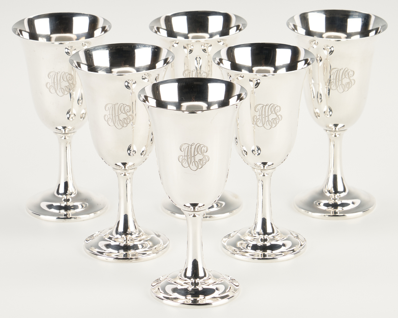 Lot 515: Eight (8) Sterling Silver Items, incl. Wallace Goblets