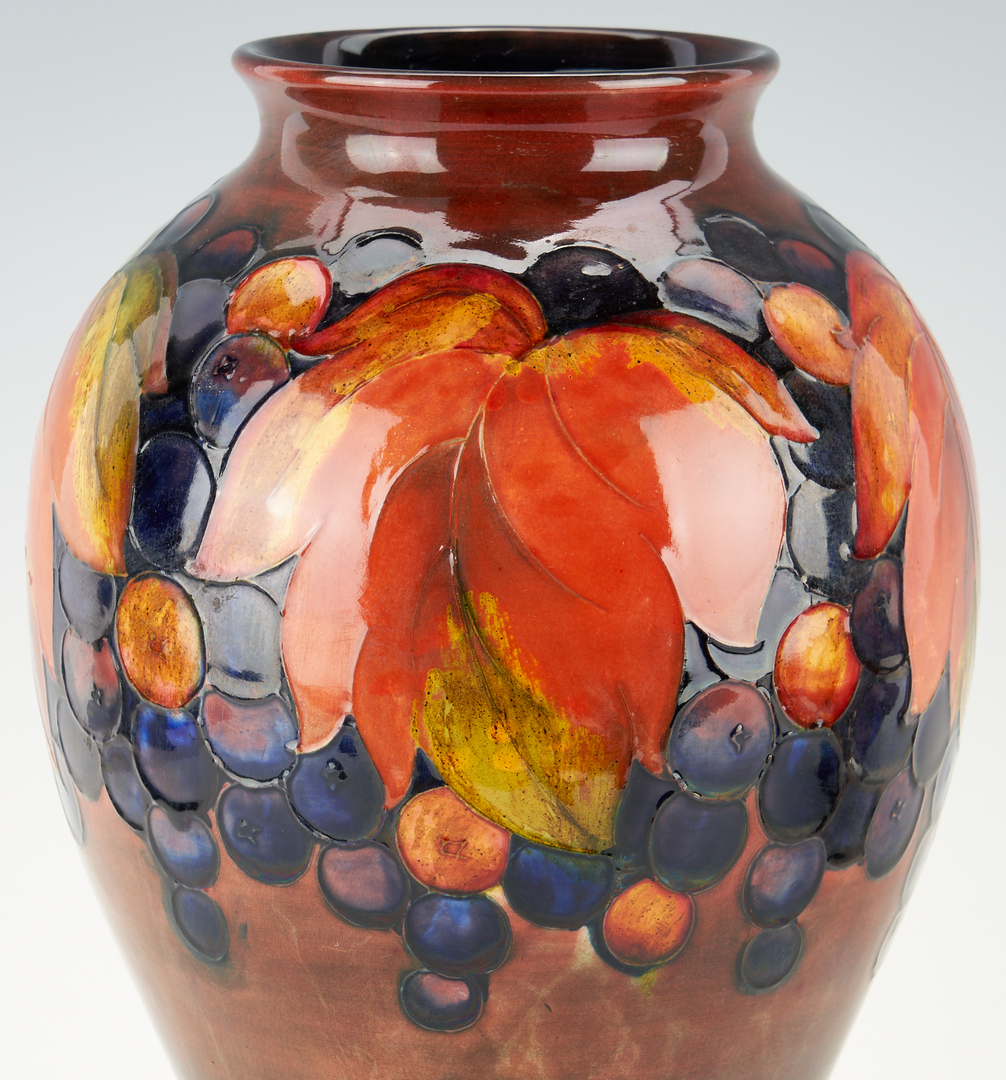 Lot 518: Moorcroft Art Pottery Flambe Grape Vase & Bowl, 2 items