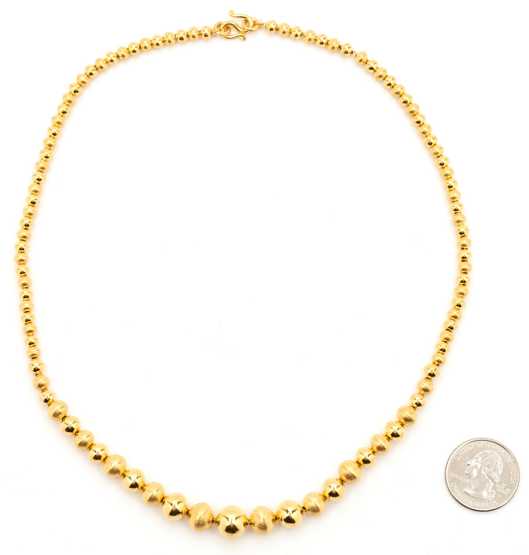 Lot 52: 22K Gold Beaded Necklace