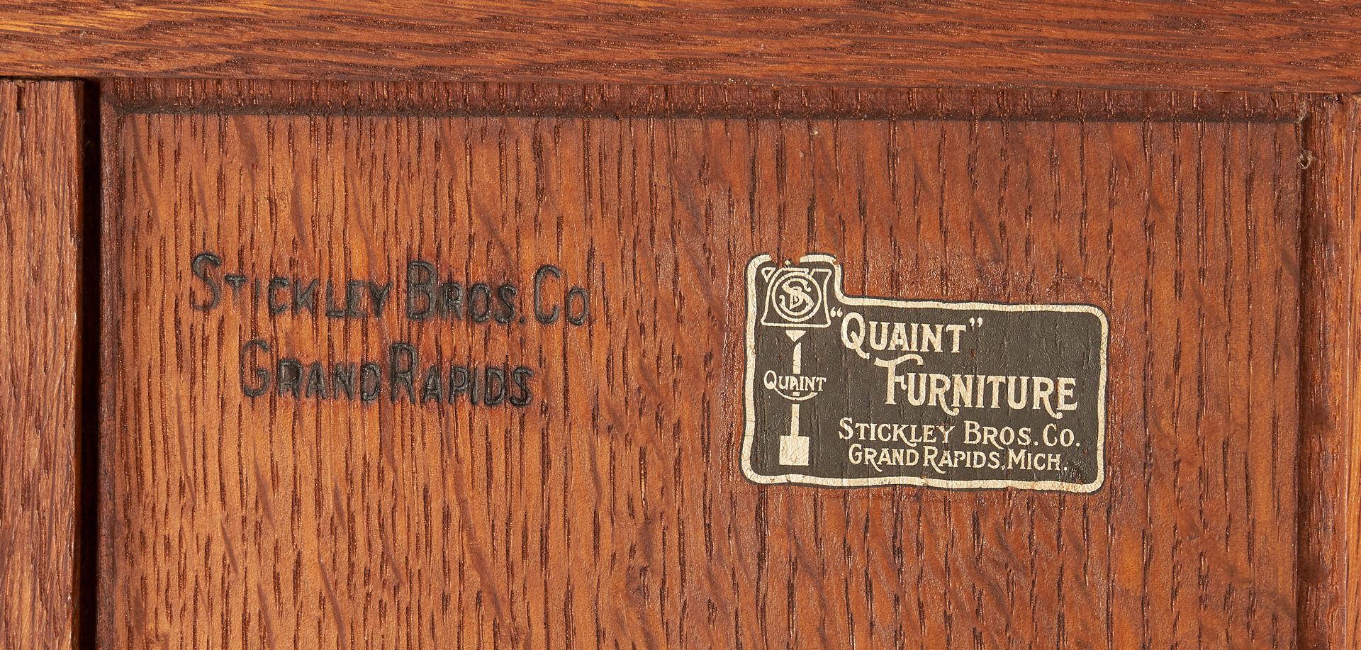 Lot 533: Stickley Brothers Arts & Crafts Oak China Cabinet