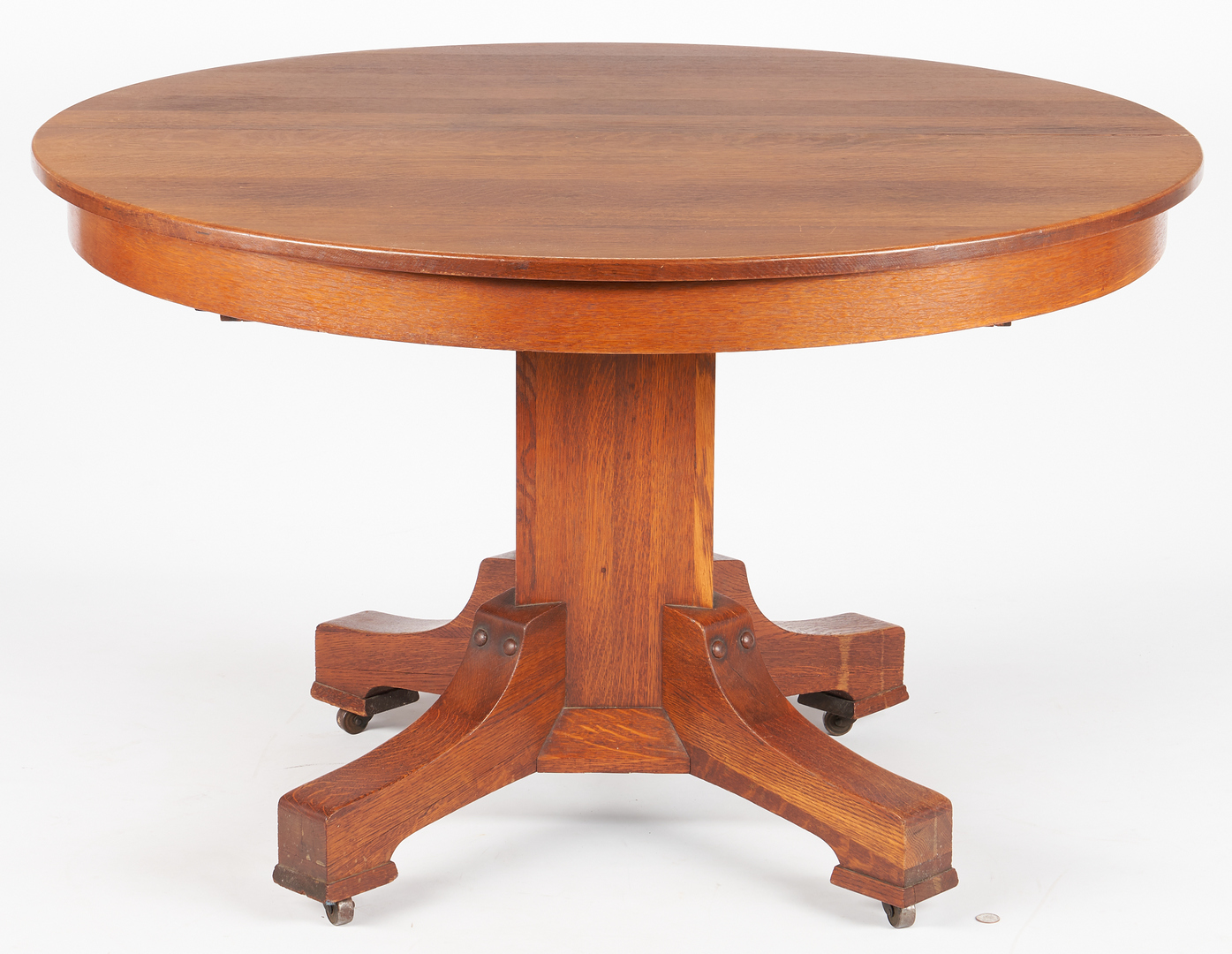 Lot 534: Stickley Brothers Arts & Crafts Oak Dining Table