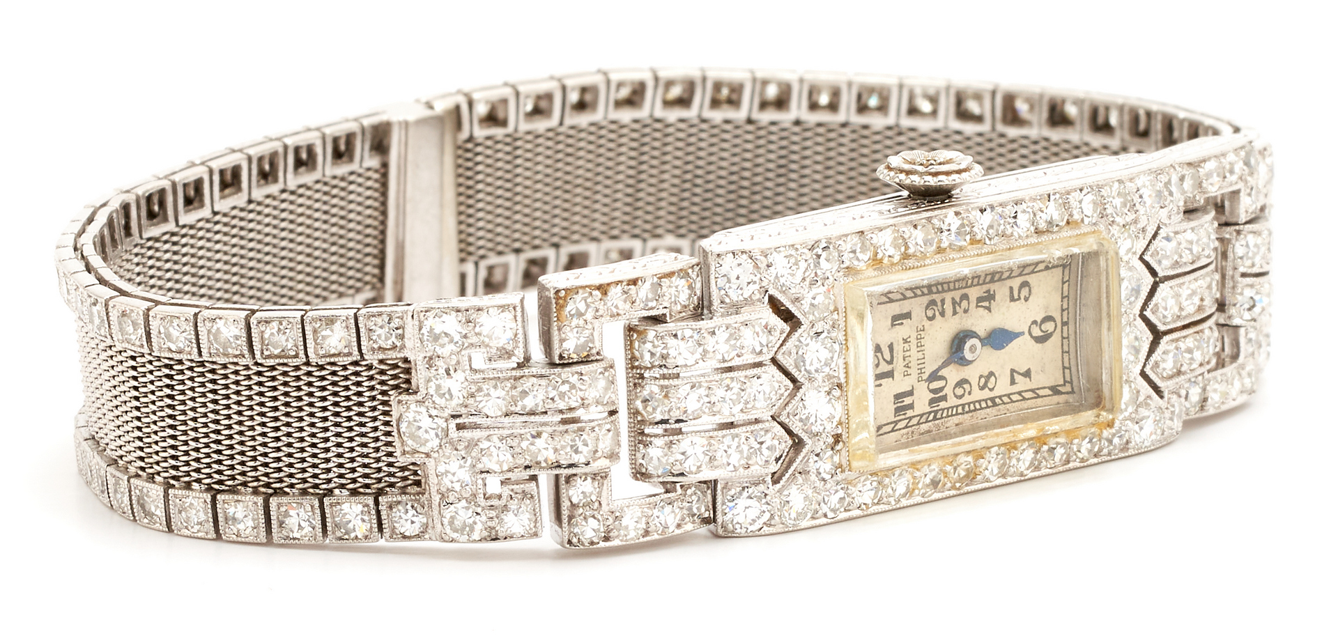 Lot 54: Vintage Patek Philippe Diamond & Platinum Watch