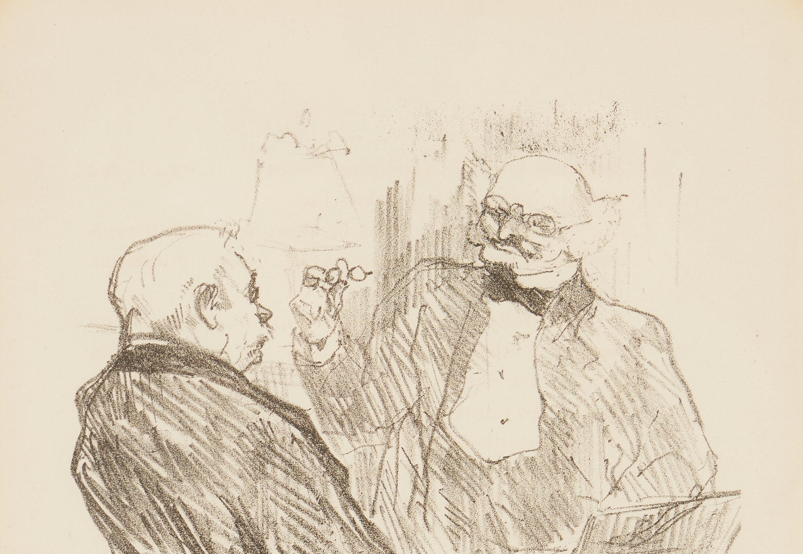 Lot 559: Henri Toulouse Lautrec Lithograph, "Clemenceau et L'Oculiste Mayer"