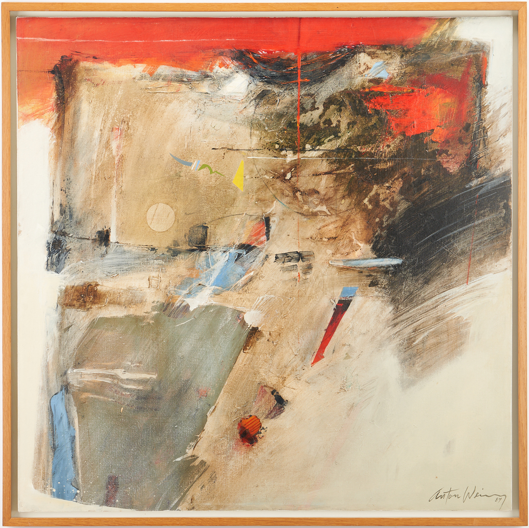 Lot 579: Exhibited Anton Weiss Abstract Acrylic Painting, Residual I