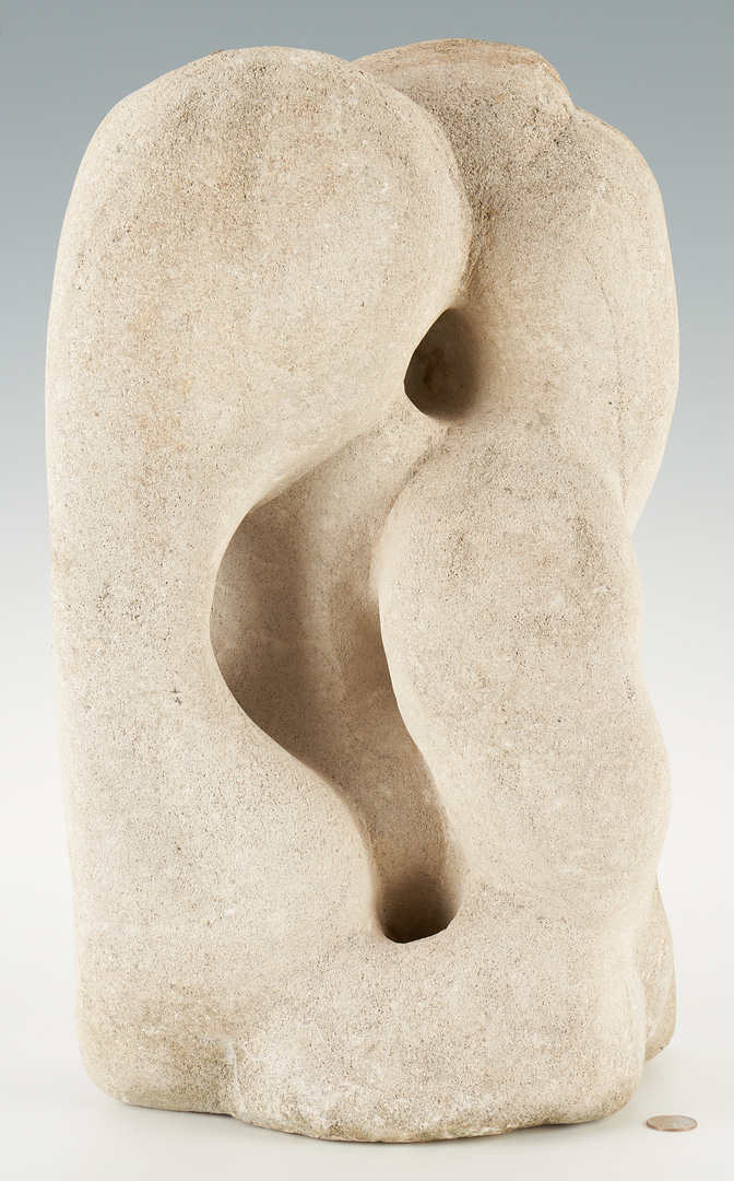 Lot 583: Limestone Sculpture with Intertwined Figures, attr. Puryear Mims