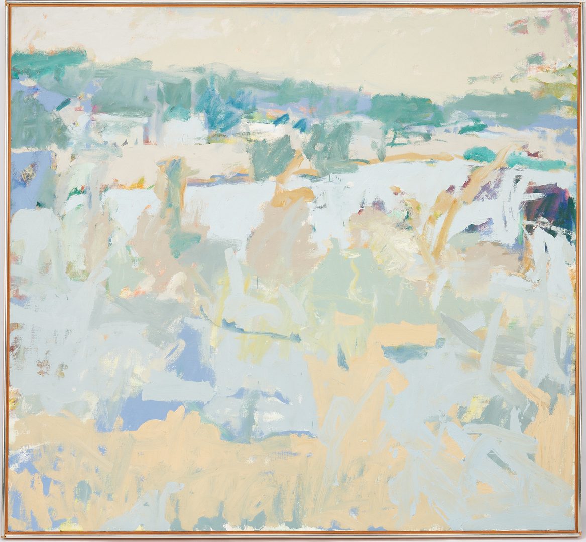Lot 590: David Kapp O/C Abstract Painting, Raritan River, 1977