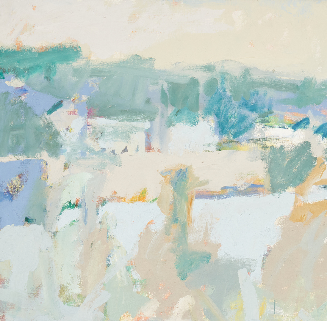 Lot 590: David Kapp O/C Abstract Painting, Raritan River, 1977