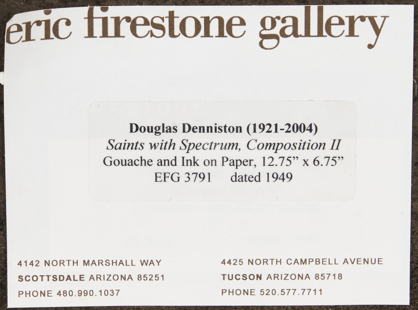 Lot 593: 2 Douglas Denniston Paintings, Saints with Spectrum, Compositions I & II