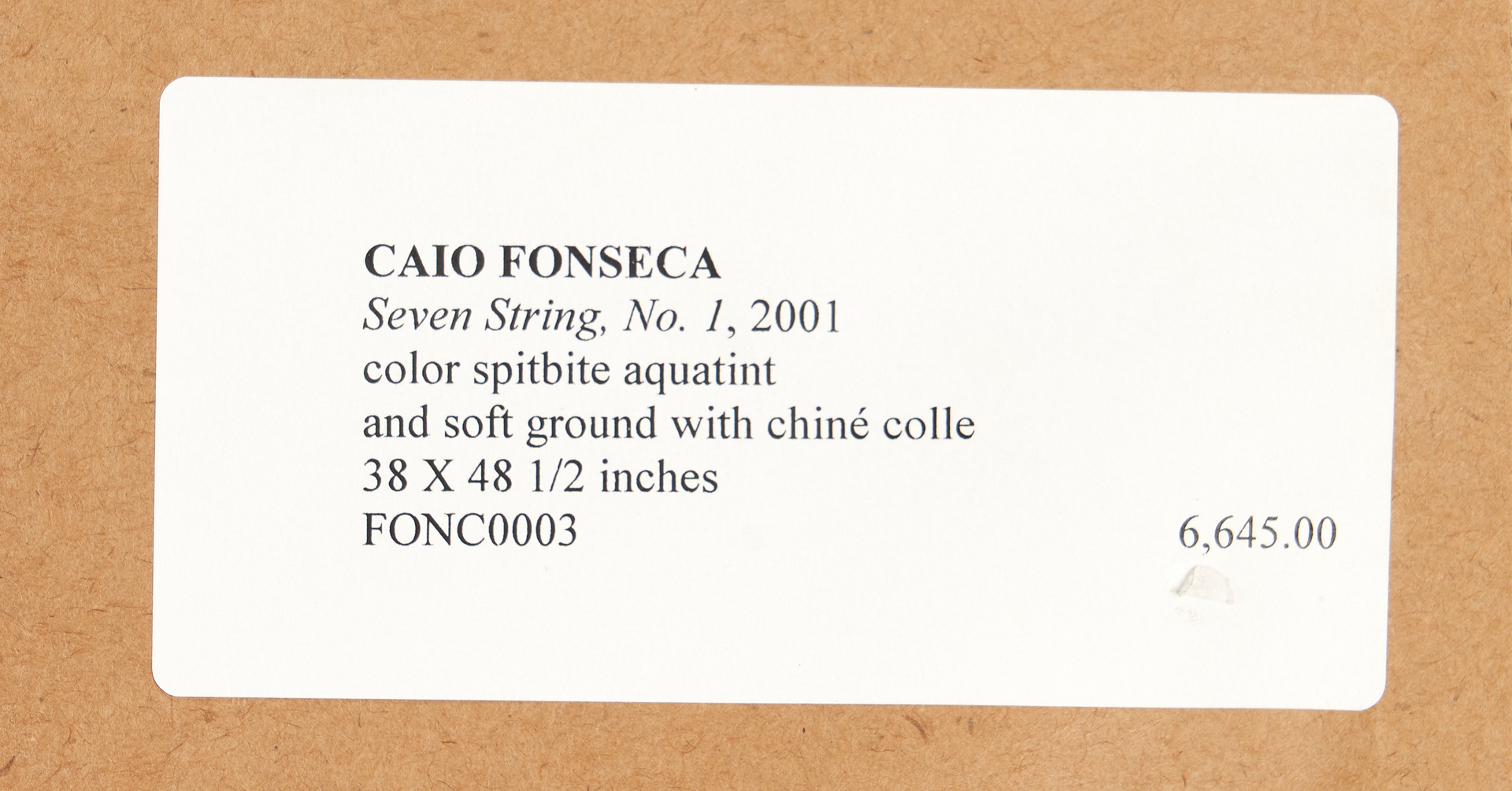 Lot 598: Caio Fonseca Abstract Mixed Media Print, Seven String, No. 1
