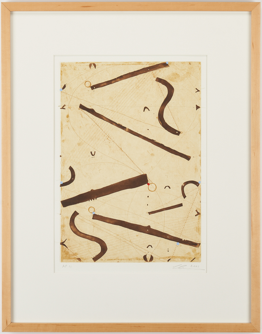Lot 599: Caio Fonseca Abstract print, Seven String Etching, No. 10