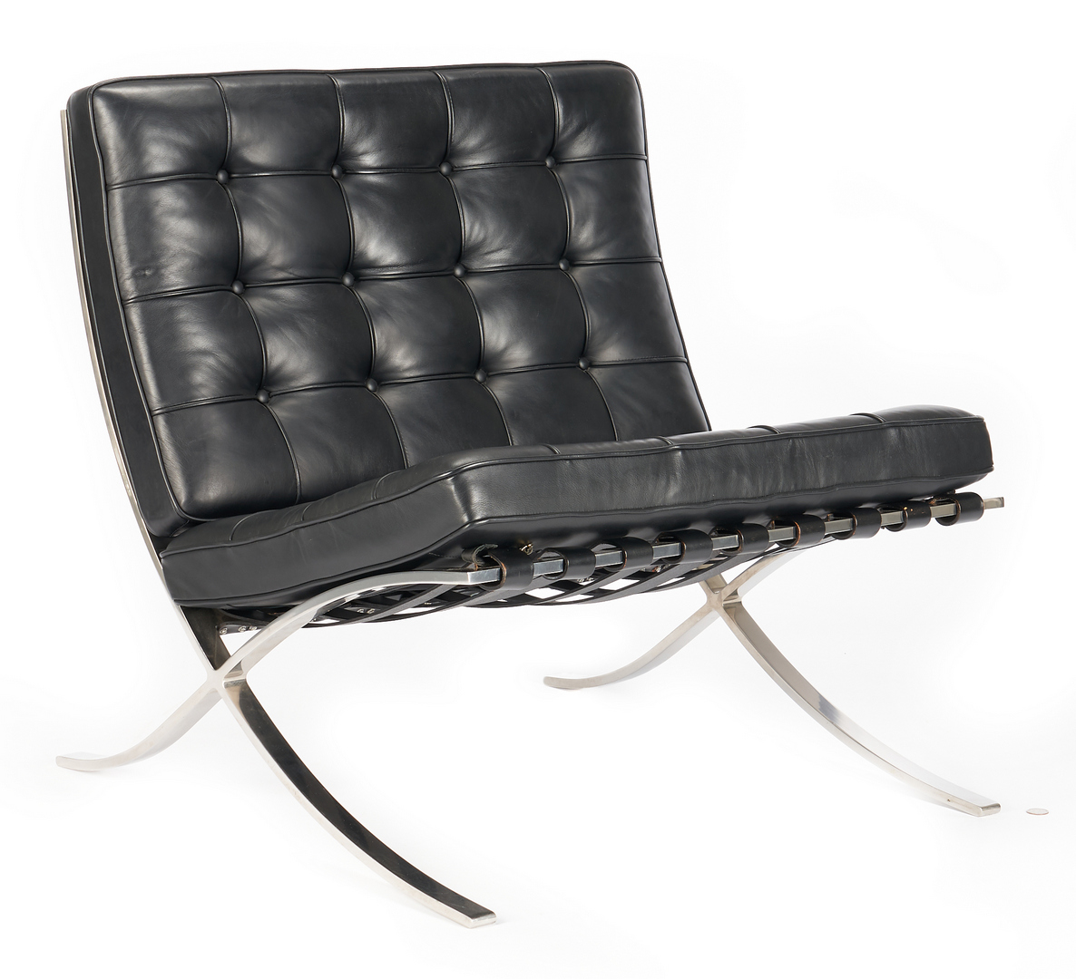 Lot 601: Pair Labeled Knoll Barcelona Chairs, Mies van der Rohe