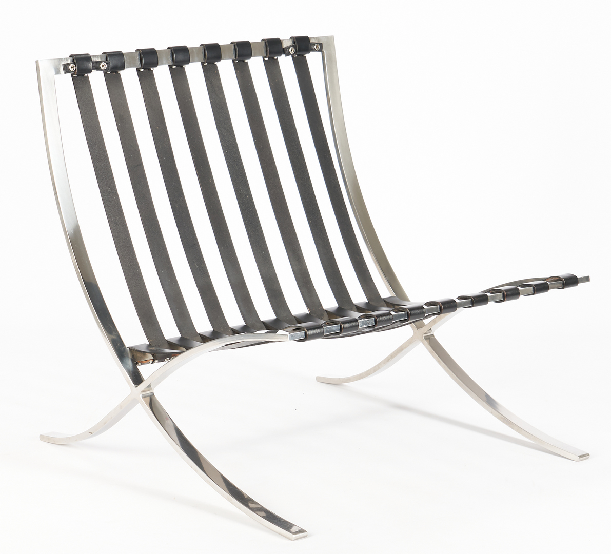 Lot 602: Pair Knoll Barcelona Chairs, Mies Van de Rohe