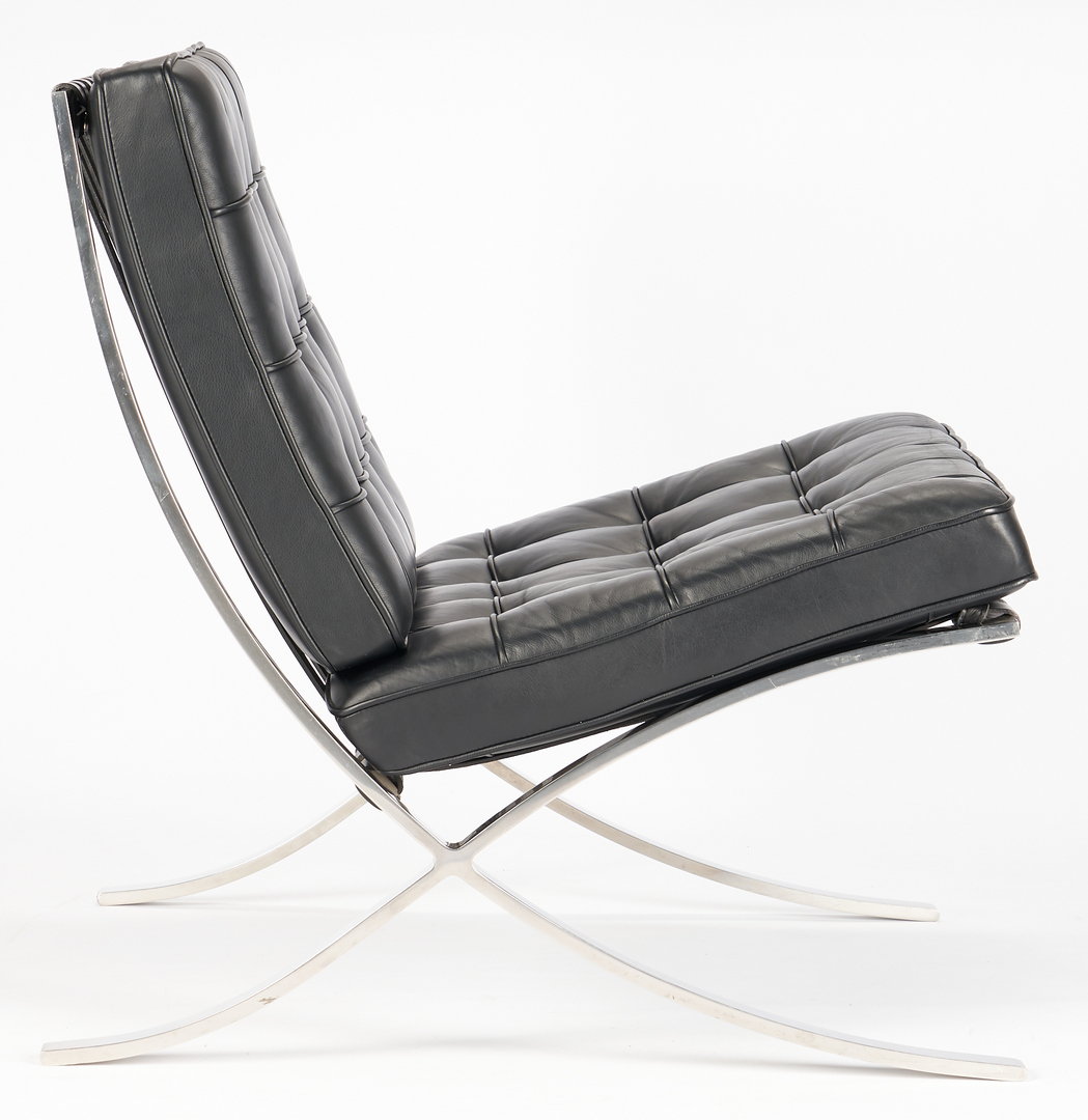 Lot 602: Pair Knoll Barcelona Chairs, Mies Van de Rohe