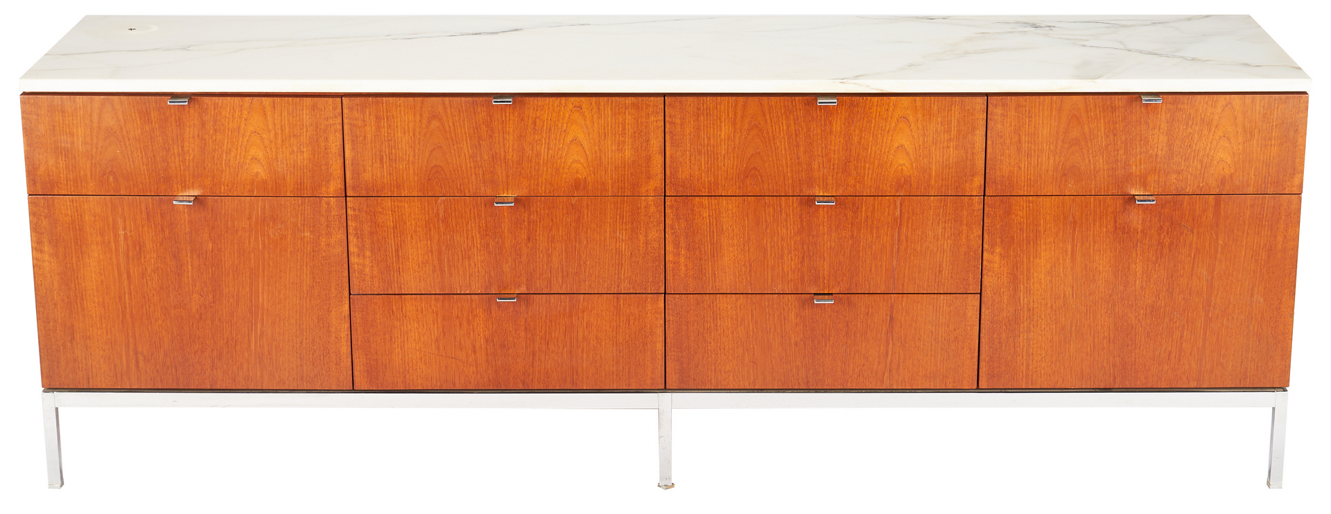Lot 604: 1960s Labeled Knoll Credenza w/ Marble Top & Drawers