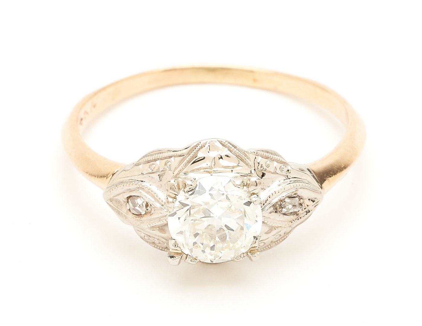Lot 64: 14K Vintage European Diamond Ring