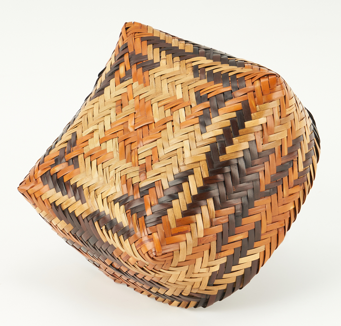 Lot 654: 2 Double Weave Rivercane Baskets, Cherokee & Choctaw