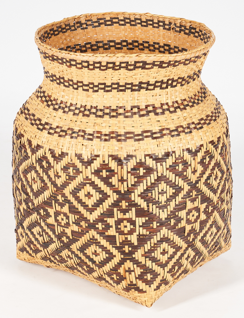 Lot 655: Very Large Native American Cherokee Rivercane Basket