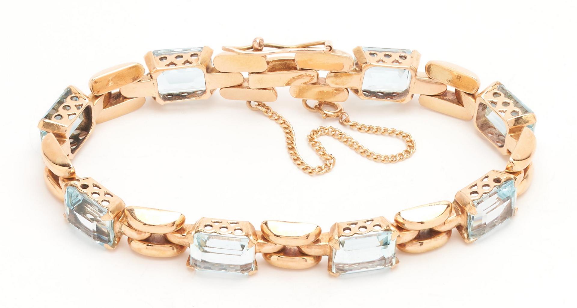 Lot 65: Ladies 18K Aquamarine Bracelet