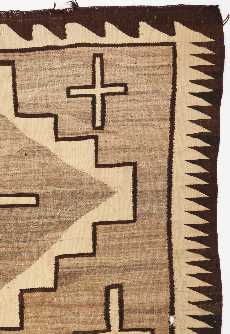 Lot 663: Native American Navajo Rug or Blanket, Two Grey Hills w/ Crosses