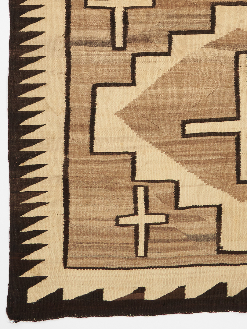 Lot 663: Native American Navajo Rug or Blanket, Two Grey Hills w/ Crosses